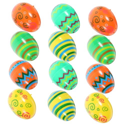 INOOMP 12Stücke Dekorative Ostereier Wiederverwendbar Befüllbare Ostereier für Ostern Kreatives Kinderspielzeug Geschenkverpackung und Partydekoration von INOOMP
