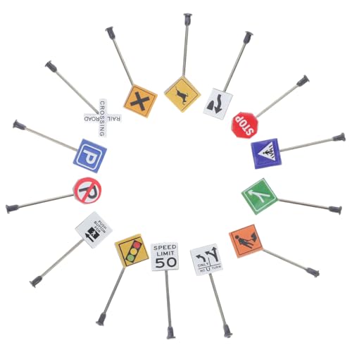 INOOMP 14 Stück Verkehrsschilder Teiliges Modell für Sandtisch und Dioramen Realistische Details und Leicht für Spielstraßen und Spielzeugautos INOOMP 14 Stück Verkehrsschilder Teiliges Modell für Sandtisch und Dioramen Realistische Details und Leicht für Spielstraßen und Spielzeugautos von INOOMP