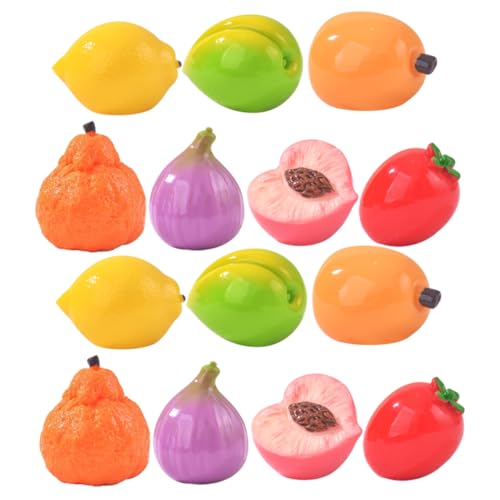 INOOMP 14stücke Teiliges Set Aus Realistischen Kunstfrüchten Aus Resin Miniatur Obstfiguren Für Mikrolandschaften Fotorequisiten Und Kreative Dekoideen von INOOMP