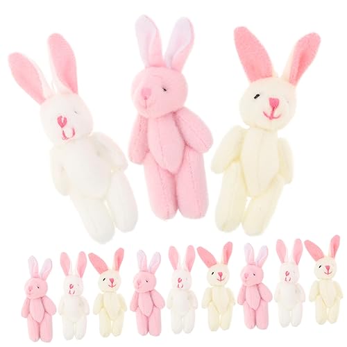 INOOMP 15 Stück Plüschtier-Anhänger klein Hasen ausgestopft Schlüssel Mini-Kaninchenspielzeug Kaninchenspielzeug für den Käfig Mini Hase Kuscheltier PP Baumwolle von INOOMP