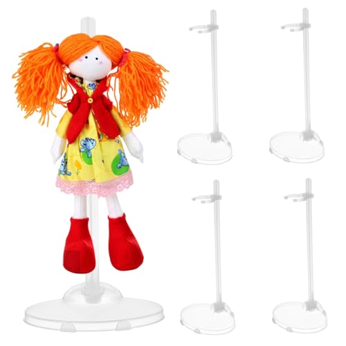 INOOMP 15 Stück Puppenständer Klein Steht Für Puppen Gestell Basis Für Puppe Aufbewahrungsorganisator Für Puppen Unterstützung Groß Actionfiguren-Display Zeigen Regal Transparent Plastik von INOOMP