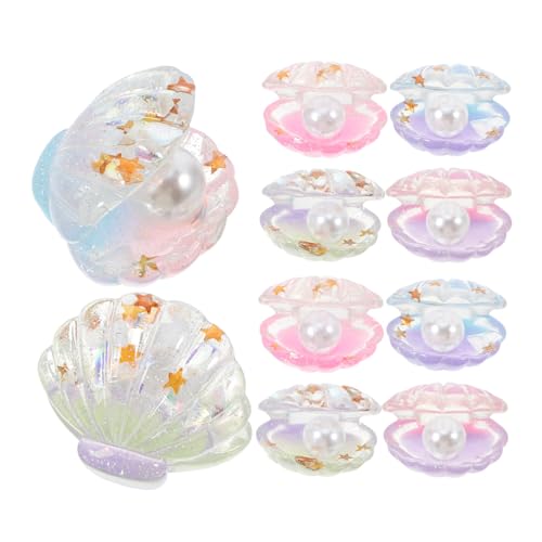 INOOMP 16 Stück Leuchtende Perlenschalenspielzeug Für Herstellung Hülse Mini-Schale Glühen Muscheln Zum Basteln Nachahmung Mini-muschelornament Muschelstatue Muschelfigur Harz von INOOMP