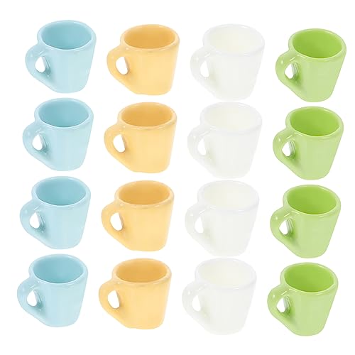 INOOMP 16 Stück Mini Becher Miniatur Tassen Puppenhaus Mini Teetasse Winzige Tassen Für Puppen Mini Kaffeetassen Mini Teetasse Mini Kaffeetasse Basteln Mini Kaffeetasse Mini von INOOMP