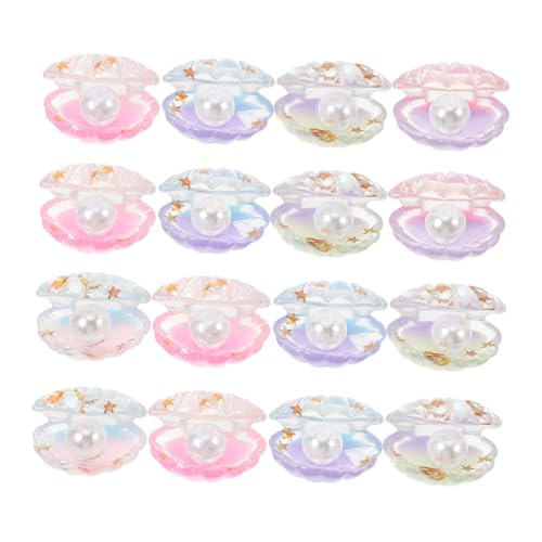 INOOMP 16 Stück Mini-muschelfiguren- Muscheln Zum Basteln Perle Für Trendy Kunsthandwerk Nachahmung Charme Herstellung Leuchtend Ornamente Glühen Hülse Reiz Mini-Schale Harz von INOOMP