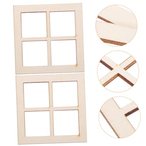 INOOMP 16 Stück Miniatur Fensterrahmen Teiliges Puppenhaus Zubehör für Kreative Gestaltung Holzfarbe Fach Fensterrahmen für Puppenhaus Deko und Accessoires INOOMP 16 Stück Miniatur Fensterrahmen Teiliges Puppenhaus Zubehör für Kreative Gestaltung Holzfarbe Fach Fensterrahmen für Puppenhaus Deko und Accessoires von INOOMP