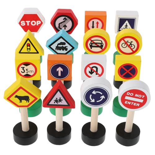 INOOMP 16 Teiliges Verkehrszeichen Spielset Aus Holz Für Pädagogisches Verkehrszeichen Mini Straßensignale Für Das Lernen Im Vorschulalter Sicherheitsbewusstsein INOOMP 16 Teiliges Verkehrszeichen Spielset Aus Holz Für Pädagogisches Verkehrszeichen Mini Straßensignale Für Das Lernen Im Vorschulalter Sicherheitsbewusstsein von INOOMP