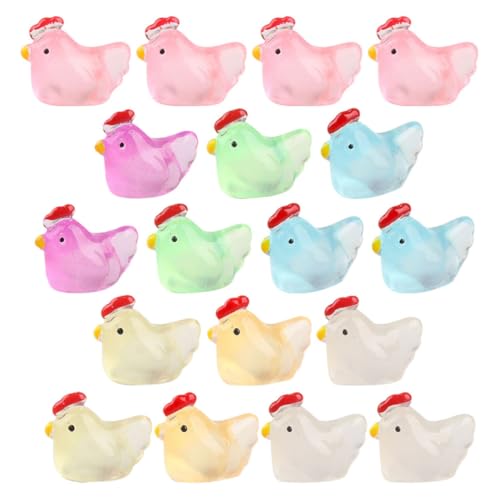 INOOMP 18 Stück Hühnerschmuck leuchtendes Huhn leuchtende Hühner Mini-Küken-Figuren Miniatur winzig Mini-Hühnerdekorationen für das Büro Mini-Huhn-Ornament Sommerdeko Harz INOOMP 18 Stück Hühnerschmuck leuchtendes Huhn leuchtende Hühner Mini-Küken-Figuren Miniatur winzig Mini-Hühnerdekorationen für das Büro Mini-Huhn-Ornament Sommerdeko Harz von INOOMP