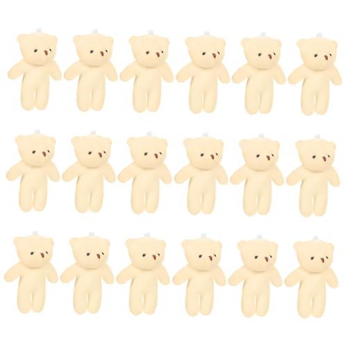 INOOMP 18 Stück Mini-bärpuppe Miniatur-kuscheltiere Zinn Kleine Plüschbären Hängend Mini-Masse Süßer Minibär Kleiner Bär Aus Plüsch Bärendekor Kleiner Weißer Bär Ausgestopfte Tiere Stoff von INOOMP