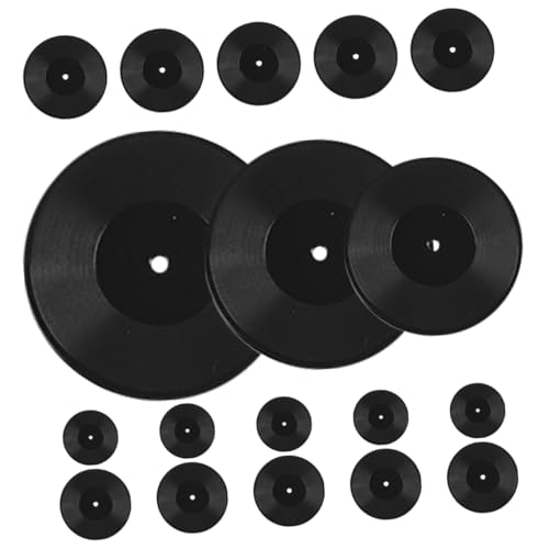 INOOMP 18 Stück Vinylmodell Miniatur Dekorativ Realistisch Artikel Puppe Figur Dekorationen Aufzeichnen Empfindlich Vinyl- Musik Cd- Gefälschtes Vinyl Schwarz Plastik von INOOMP