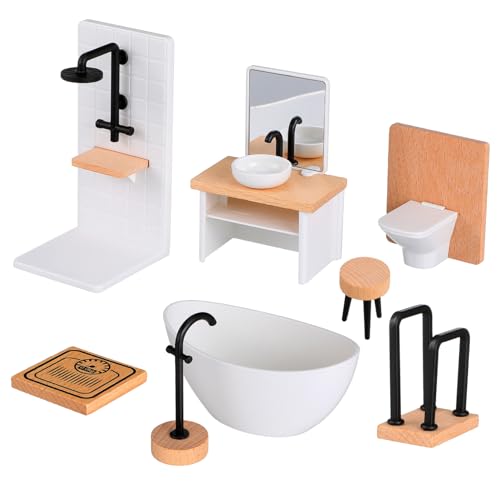 INOOMP 1Satz Badezimmermöbel Set für Puppenhaus Teilig Robustes und Handwerkskunst Deko für Authentische Szenen von INOOMP