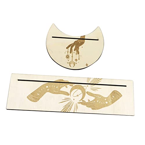 INOOMP 1Satz Holzhalter für Tarotkarten Kompakter Kartenständer im Mond und Rechteckdesign für Wahrsagung und Meditation Platzsparend Langlebig und Dekorativ INOOMP 1Satz Holzhalter für Tarotkarten Kompakter Kartenständer im Mond und Rechteckdesign für Wahrsagung und Meditation Platzsparend Langlebig und Dekorativ von INOOMP