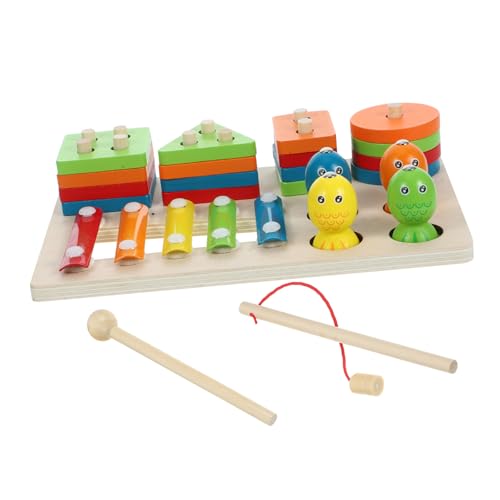 INOOMP 1Satz Holzspielzeug Geometrische Formen Sortierspielzeug für Kleinkinder Fördert Farben und Formenerkennung Eltern Interaktionsspielzeug Sicher und Pädagogisch von INOOMP