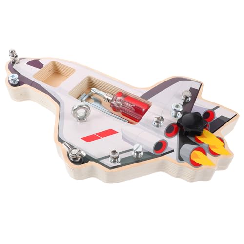 INOOMP 1Satz Kreatives Holzspielzeug für DIY Beschäftigungsbrett im Raumschiff Design Fördert Frühes Lernen Motorische Fähigkeiten und Fantasie für Kleinkinder Ab Jahr von INOOMP