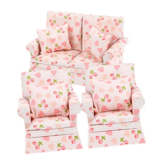 INOOMP 1Satz Möbelset für Puppenhaus Teiliges Sofa mit Einzelsofas und Doppelsofa für Dekoration Kleiner Häuser und Modelle von INOOMP