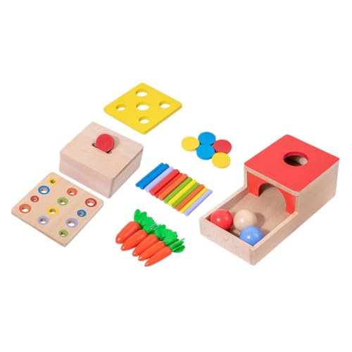 INOOMP 1Satz Montessori Lernspielzeug aus Holz für Kleinkinder Hand Auge Koordinationsspielzeug für Vorschulkinder Fördert Motorische Fähigkeiten und Farberkennung Langlebig von INOOMP