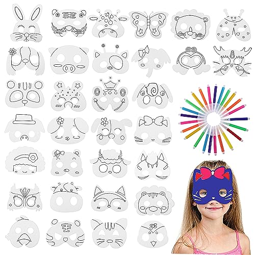 INOOMP 1satz Cosplay Masken Mit Farben Wasserfarben Unbemalt Elastisch Für Halloween Maskenbälle Und Geburtstagsfeiern Dekorative Damenmasken INOOMP 1satz Cosplay Masken Mit Farben Wasserfarben Unbemalt Elastisch Für Halloween Maskenbälle Und Geburtstagsfeiern Dekorative Damenmasken von INOOMP