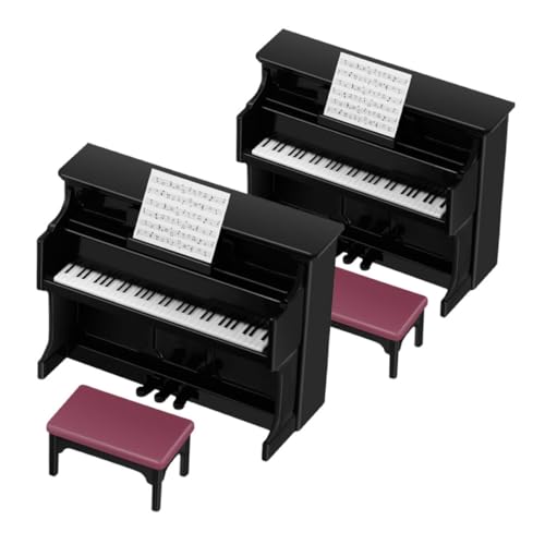 INOOMP 2 Sätze Mini-Klavier Puppenhaus-Miniaturklavier winziges Klavier Mini-Puppenhausklavier Piano-Modell Klavier-Puppenhauszubehör Puppenhaus Klavier Miniaturmöbel Plastik Schwarz INOOMP 2 Sätze Mini-Klavier Puppenhaus-Miniaturklavier winziges Klavier Mini-Puppenhausklavier Piano-Modell Klavier-Puppenhauszubehör Puppenhaus Klavier Miniaturmöbel Plastik Schwarz von INOOMP