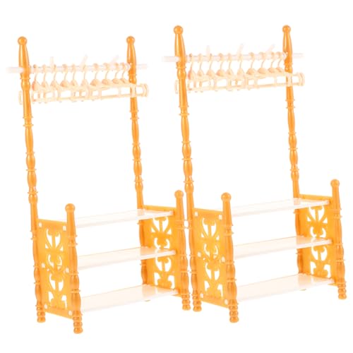 INOOMP 2 Sets Kleiderständer Mini Kleiderbügel Kleine Puppen Miniaturen Puppenmöbel Requisiten Winzige Kleiderbügel Kit Mini Möbel Puppenhaus Mini Puppe Wohnkultur von INOOMP