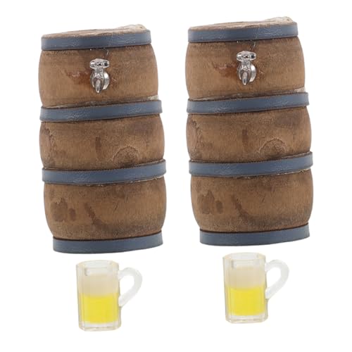 INOOMP 2 Sets Mini Bierfass Miniatur Weinfass Figur Aus Holz Mit Wasserhahn Und Weinglas Modell Für Feengarten Puppenhaus Bar Dekoration INOOMP 2 Sets Mini Bierfass Miniatur Weinfass Figur Aus Holz Mit Wasserhahn Und Weinglas Modell Für Feengarten Puppenhaus Bar Dekoration von INOOMP