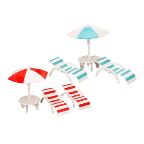 INOOMP 2 Sets Miniatur Strandartikel Miniatur Strandstühle Und Set – Puppenhausmöbel – Mini Aus Kunststoff Für Zuhause Büro Und Reisen von INOOMP