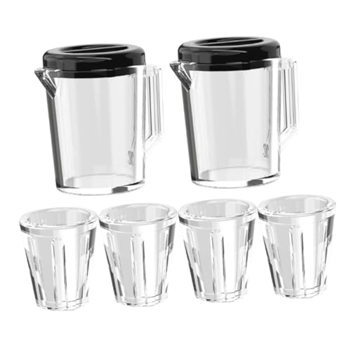 INOOMP 2 Sets Puppenhaus Transparenter Wasserkocher Für Porzellan Puppenhaus Puppenhaus Zubehör Mini Puppenweingläser Puppenhausmöbel von INOOMP