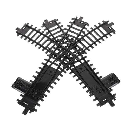 INOOMP 2 Stück Eisenbahnschienen Spielzeugschienen Ersatzschienen Schienen Kleine Mini Schienen Schienen Zubehör Schienenverlängerung Kunststoff Schwarz von INOOMP