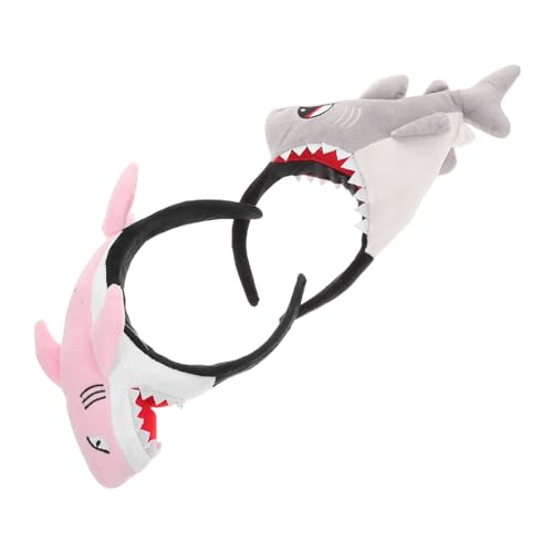INOOMP 2 Stück Hai Haarreifen Cartoon Plüsch Stirnband Mit Meerestieren – Kopfbedeckung Für Festivalkostüme – Bequem Und Elastisch Für Haar Accessoires Für Geburtstagspartys von INOOMP