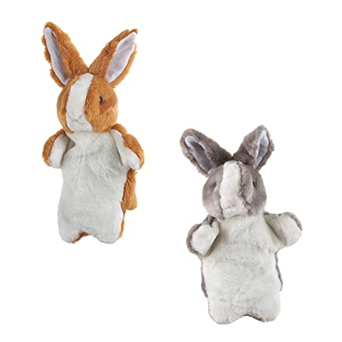 INOOMP 2 Stück Hase Handpuppe interaktives Puppen Finger Toys Rollenspielzeug spielsachen für Handpuppen- Puppenspielzeug Hasenpuppe kurzer Plüsch Brown von INOOMP