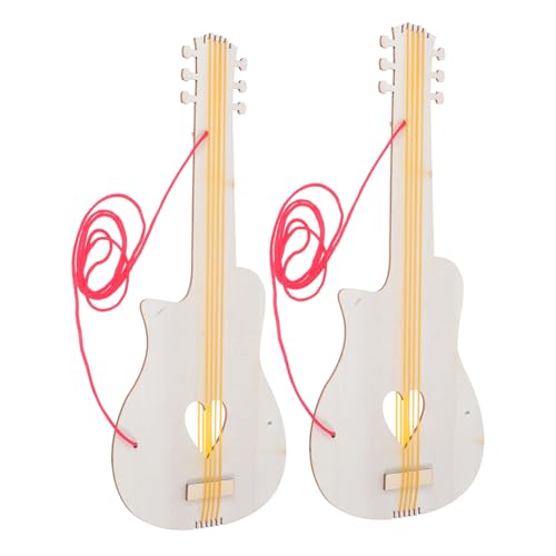 INOOMP 2 Stück Holzgitarren Unfertiges Gitarrenspielzeug Zum Selbermachen Kleinkindgitarre DIY Bastelarbeiten Für Kleine Gitarre Handgefertigt DIY Gitarre Graffiti Malerei von INOOMP