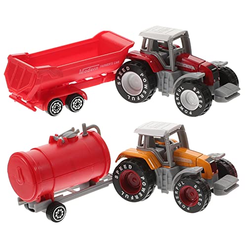 INOOMP 2 Stück Landwirtschaftsfahrzeug Modellspielzeug Traktor LKW Autospielzeug Lernauto Autotechnik Automodell Kinderautospielzeug Kinderfahrzeugspielzeug Kognitives Aus von INOOMP