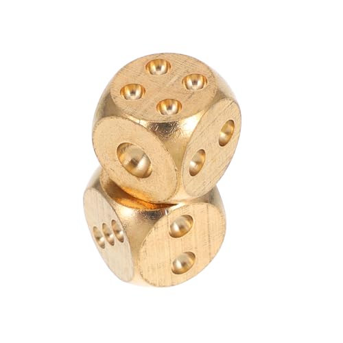 INOOMP 2 Stück Messing Solide Dices für Mahjong Unterhaltung Barbedarf Partys und Spieleabende INOOMP 2 Stück Messing Solide Dices für Mahjong Unterhaltung Barbedarf Partys und Spieleabende von INOOMP