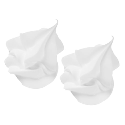 INOOMP 2 Stück Milch Tea Tasse Dekoration DIY Dessert Zubehör Kunstfutter Eiscreme Deko für Milchshake Food Dekoration Simulations-Eisspielzeug kleines gefälschtes Sahnekaugummi Weiß von INOOMP
