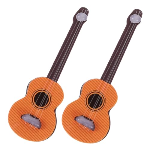 INOOMP 2 Stück Mini -Geigenmodell Modelle Musical Puppenhaus-Miniaturgitarre Dekorationen Miniatur-Musikinstrument Ornament Miniaturgitarrenmodell Mini-Gitarrenspielzeug hölzern Hellbraun von INOOMP