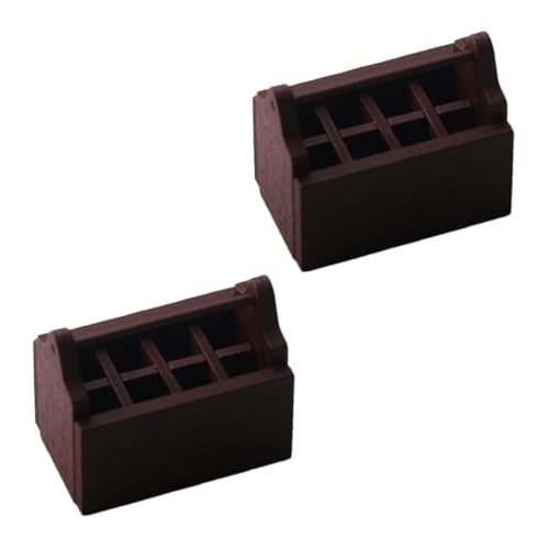 INOOMP 2 Stück Mini -Kaffeewerkzeugkiste Artikel Bauernmöbel Mini-Zubehör Mini -Toolbox werkzeugkoffer Mini-Möbelverzierung dekorative Mini-Werkzeugkiste Holz Coffee von INOOMP