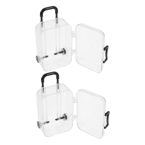 INOOMP 2 Stück Mini Kleideraufbewahrungsbox Mini Koffer Mini Gepäck Partygeschenk Mini Koffer Partygeschenk Mini Puppenhauszubehör Mini Spielzeuggepäck Miniatur Koffer von INOOMP
