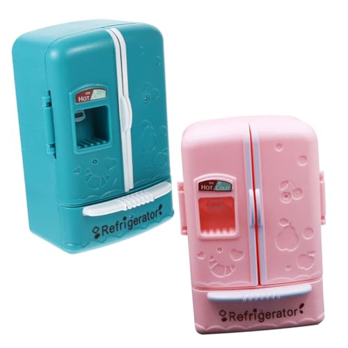 INOOMP 2 Stück Mini Kühlschrank Modell Kleines Puppenhaus Mini Kühlschrank Kühlschränke Dekoration So Tun Als Ob Küche Gefrierschrank Miniatur Modell Mikro Kühlschrank Modell von INOOMP