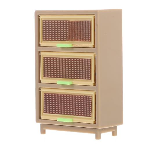 INOOMP 2 Stück Mini-Raumschrank Mini-Weinschrank-Modell Winzige Hausdekoration Wohnzimmer Kleiner Schrank Miniatur-Schrankmodell Mini-Hausschrank Miniaturdekor Miniaturschrank Acryl Khaki von INOOMP