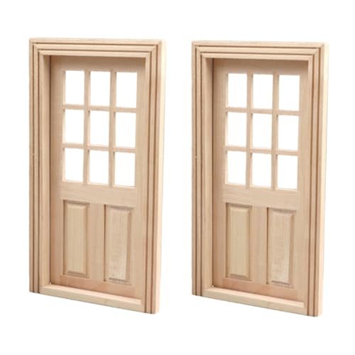 INOOMP 2 Stück Mini Tür Und Fenstermodell Heimdekor Mini Möbel Requisite Kleine Hausdekoration Puppenhausmöbel Winzige Häuser Winzige Häuser Kleines Mini Haustür Winzige von INOOMP