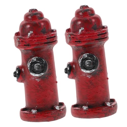INOOMP 2 Stück Miniatur Feuerhydrant Deko aus Resin Einzigartige Statue für Puppenhaus Fotografie Kuchen Dekoration und Wohnaccessoire von INOOMP
