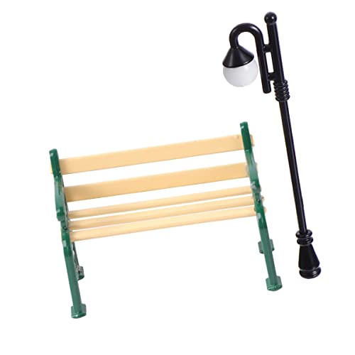 INOOMP 2 Stück Parkstuhl Modell Mini Für Puppenhaus Mini Kinderspielzeug Garten Miniaturen Dekoration Mini Puppenhaus Miniatur Langstuhl Stühle Mini Bank Metall von INOOMP