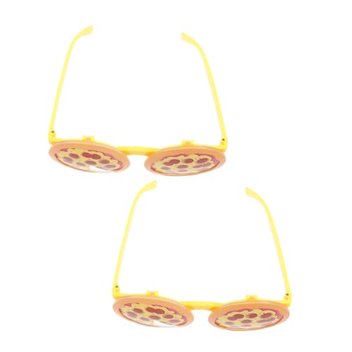 INOOMP 2 Stück Pizzagläser Valentinstag Partyzubehör Interessante Partybrille Pizza -geformte Sonnenbrille Partybrille Zum Valentinstag Kleine Brille Stütze Abs von INOOMP