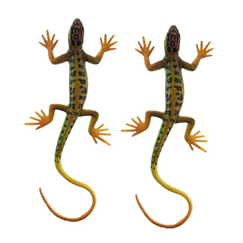 INOOMP 2 Stück Plastik Echsen Modelle Realistische Tierfiguren Dekoration für Schreibtisch und Lernspielzeug Geburtstagsgeschenke und Tiereducational Tools von INOOMP