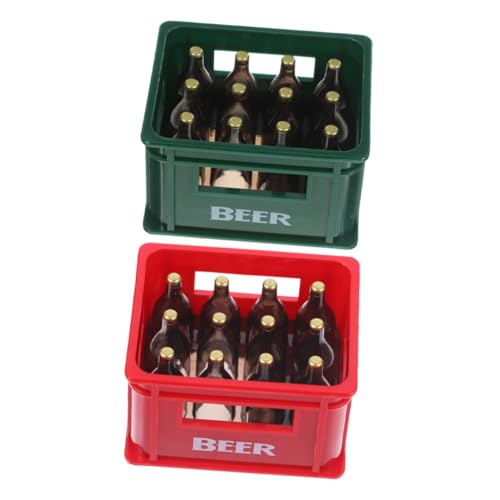 INOOMP 2 Stück Puppenhaus Miniatur Bierkiste Bierflaschen Set Rollenspiel Tiny House Zubehör Für Die Pub Bar Szene von INOOMP