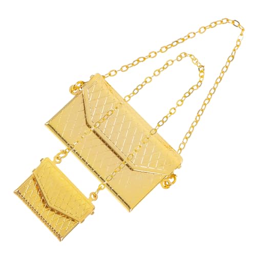 INOOMP 2 Stück Puppenhausdekoration Tasche Mini Beutel Szene Zubehör Klein Puppenhaus-Fotografie-Requisiten Golden Legierung INOOMP 2 Stück Puppenhausdekoration Tasche Mini Beutel Szene Zubehör Klein Puppenhaus-Fotografie-Requisiten Golden Legierung von INOOMP