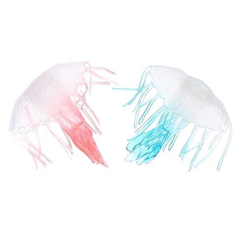 INOOMP 2 Stück Quallentiere Quallen Dekorfigur Desktop Quallen Dekormodell Quallen Kindersimulation Meerestiermodell Quallenmodelle Kinderspielzeug Kunststoff Rot von INOOMP