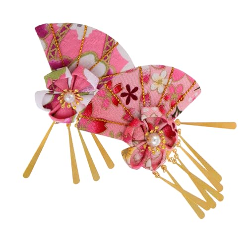 INOOMP 2 Stück Sakura Fan Haarzubehör fächer Kimono-Roben für Frauen Blumenhaarzubehör für Frauen Vintage Hochzeit Haarschmuck japanische Accessoires dekorative Haaraccessoires Stoff INOOMP 2 Stück Sakura Fan Haarzubehör fächer Kimono-Roben für Frauen Blumenhaarzubehör für Frauen Vintage Hochzeit Haarschmuck japanische Accessoires dekorative Haaraccessoires Stoff von INOOMP
