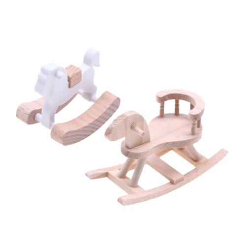 INOOMP 2 Stück Schaukelpferd Unbemalt Puppenhaus Miniatur Schaukelpferd Stuhl Holzzubehör Puppenhaus Möbel Dekorationsmodell INOOMP 2 Stück Schaukelpferd Unbemalt Puppenhaus Miniatur Schaukelpferd Stuhl Holzzubehör Puppenhaus Möbel Dekorationsmodell von INOOMP