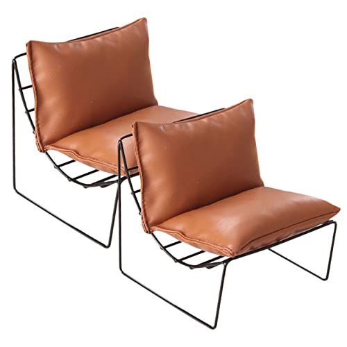INOOMP 2 Stück Sofastuhl Aus Schmiedeeisen Modell Mini Möbel Modell Mini Stuhl Für Puppen Mini Dekoration Puppenstuhl Miniaturmöbel Mini Hausstuhl Puppenmöbel Hellbraune von INOOMP