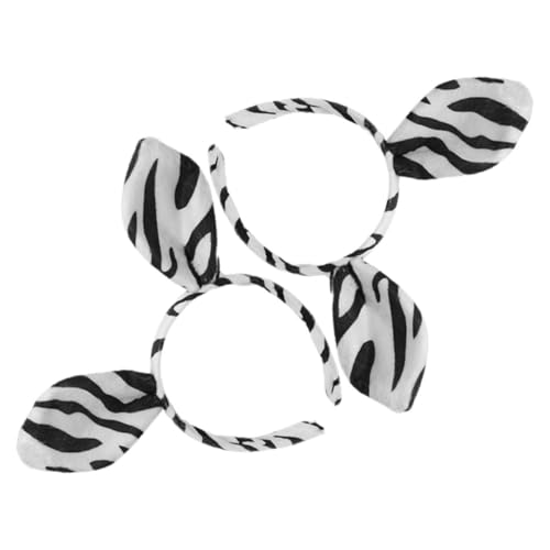 INOOMP 2 Stück Stirnband mit Zebraohren Cosplay -Haarzubehör Stirnbänder für Tierkostüme Halloween-Cosplay-Kostüm-Kopfbedeckungen Party-Kopfbedeckung Plüsch Weiß von INOOMP