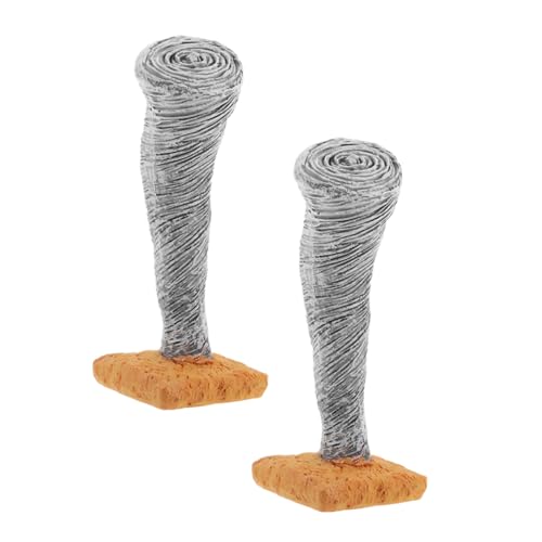 INOOMP 2 Stück Tornado-Modell für Sammler Tornado -Modell Detailreiche Figur Sandtisch Dekoration Miniatur-Landschaftsdekoration Tischdekoration aus Sand Harz Dark Grey von INOOMP